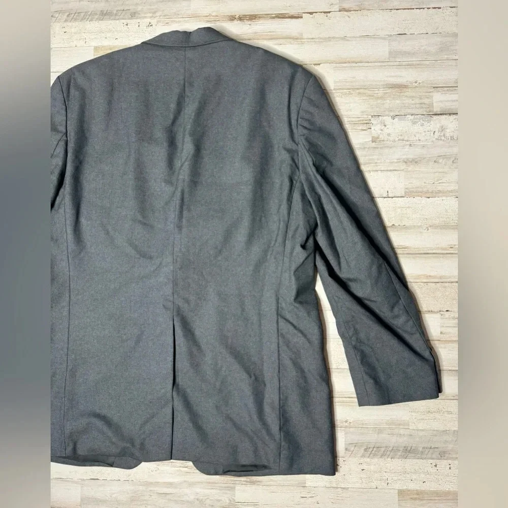 Polo University By Ralph Lauren Men’s Wool Blazer Jacket Gray Solid 46T